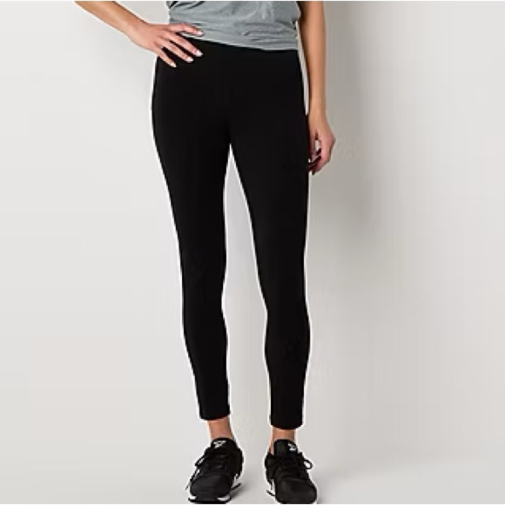 Xersion EverPerform Cotton Blend High Rise 7/8 Ankle Black Leggings Size XL NWT